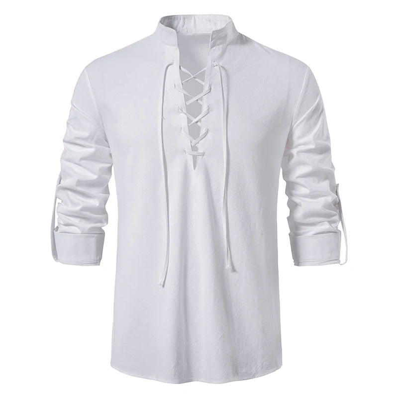 Men's braided linen shirt